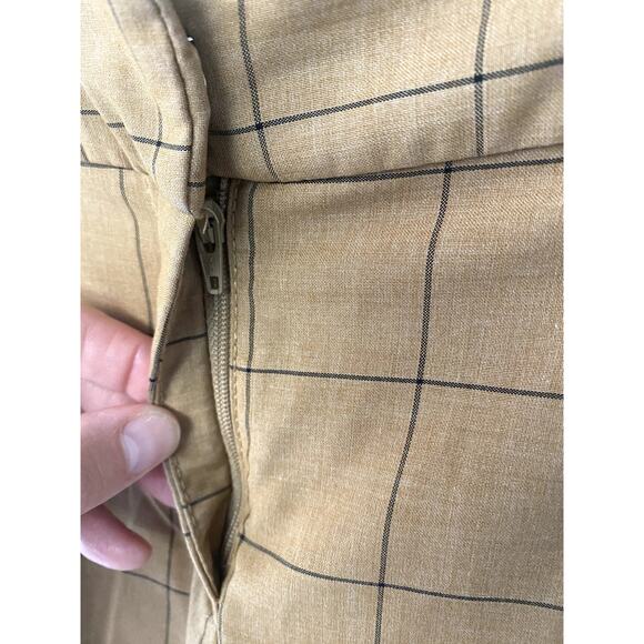 Straight Leg Skinny Tan Trouser Pant with Cuffed Ankles - Picture 6 of 9